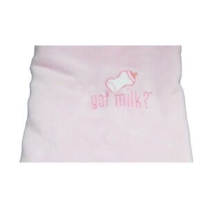 Got Milk ? Baby bottle Pink thick plush baby blanket
